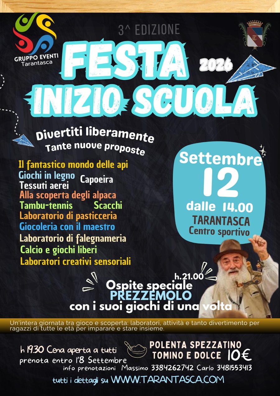 Locandina della Festa di Inizio Scuola 2026